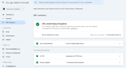 Indeksoinnin tarkistaminen Google Search Consolesta.