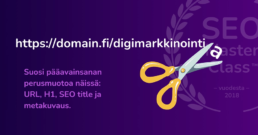 Suosi SEO-sisällön URL-osoitteessa avainsanan perusmuotoa.